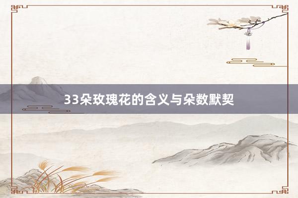 33朵玫瑰花的含义与朵数默契